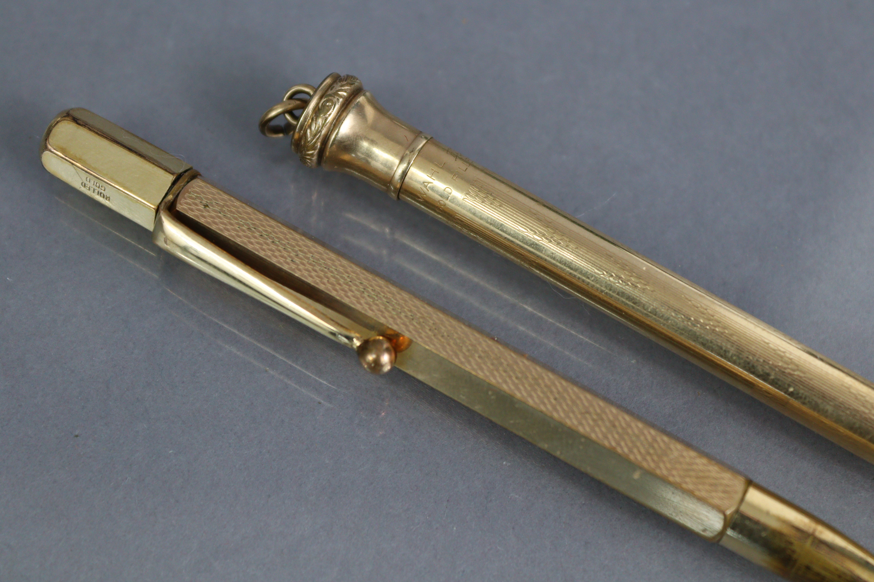 A Wahl “Eversharp” propelling pencil in “gold-filled” case; & a similar propelling pencil in “rolled - Image 2 of 2
