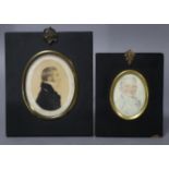 C. DILLON. A head-&-shoulders portrait miniature of a gentleman, circa 1827, watercolour: 2¼” x 1¾”;