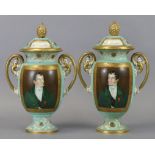 A PAIR OF COPELAND & GARRETT FELSPAR PORCELAIN “BARON DUPUYTREN’S HAIR POMATUM” VASES, of two-