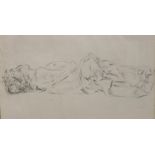 AUGUSTUS EDWIN JOHN, O.M., R.A. (1878-1961). Reclining female figure. Pencil: 5¾” x 7½”; Mercury