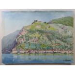 CARL (KARL) FELKEL (1896-1980) An Italian lake scene, signed “C. Felkel” lower right, watercolour: