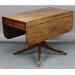 A 19th century mahogany supper table, with moulded edge & rounded corners to the rectangular top,