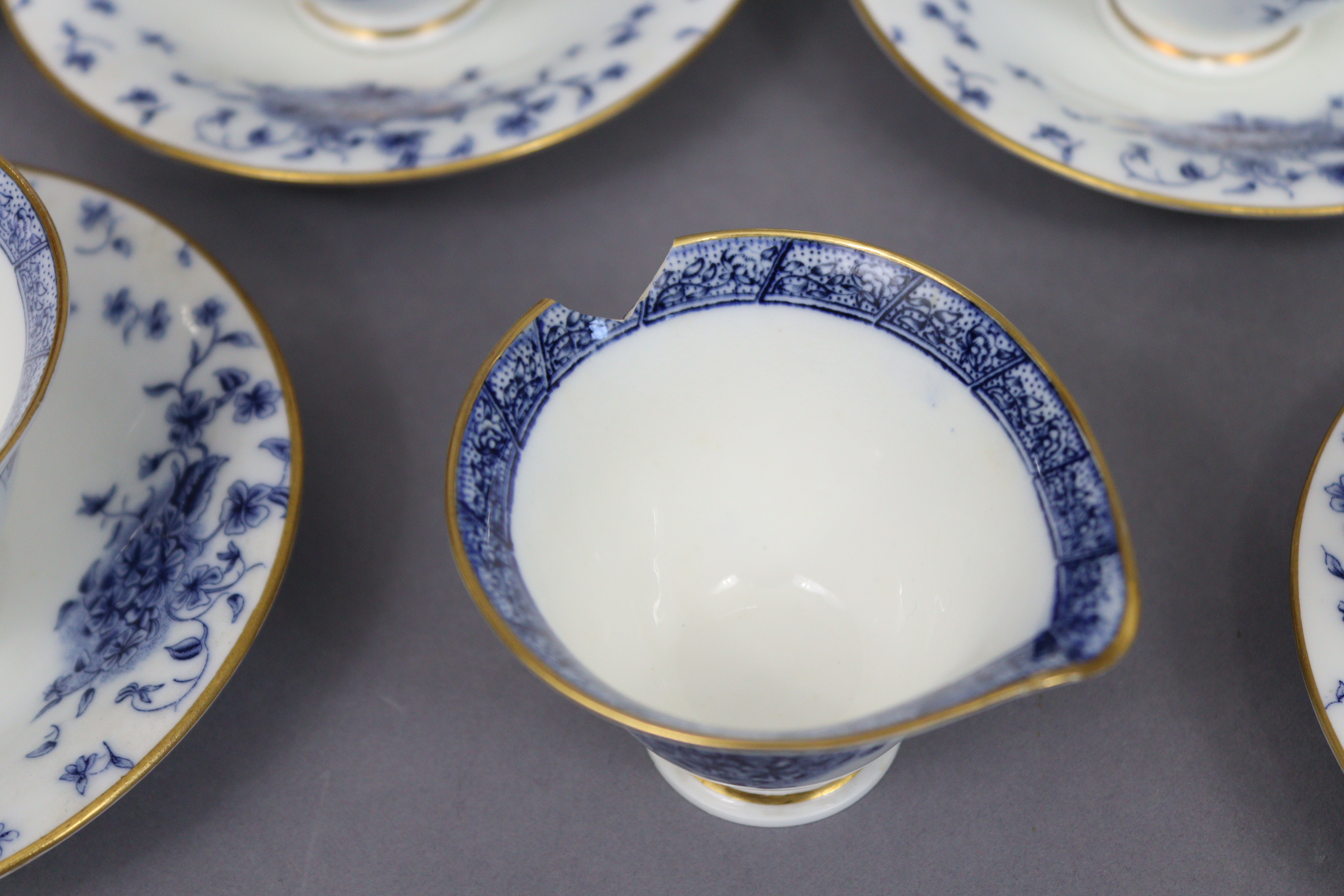 A Royal Worcester China blue & white floral decorated fourteen-piece part tea service, part w.a.f. - Image 2 of 2