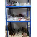 Various items of coloured & plain glassware, part w.a.f.