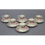 A set of six Royal Worcester “Royal Garden” pattern coffee cups & saucers.