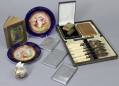 A Dunhill cigarette lighter; various loose cigarette cards; a part set of fish eaters, etc.