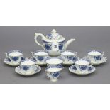 A Royal Worcester China blue & white floral decorated fourteen-piece part tea service, part w.a.f.