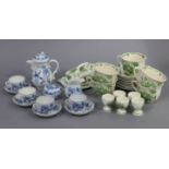 A Meissen blue & white floral decorated eleven-piece part coffee service; & twenty-one items of