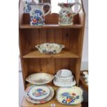 Two Mason’s Ironstone China floral decorated jugs; seven various Mason’s plates & dishes; & a