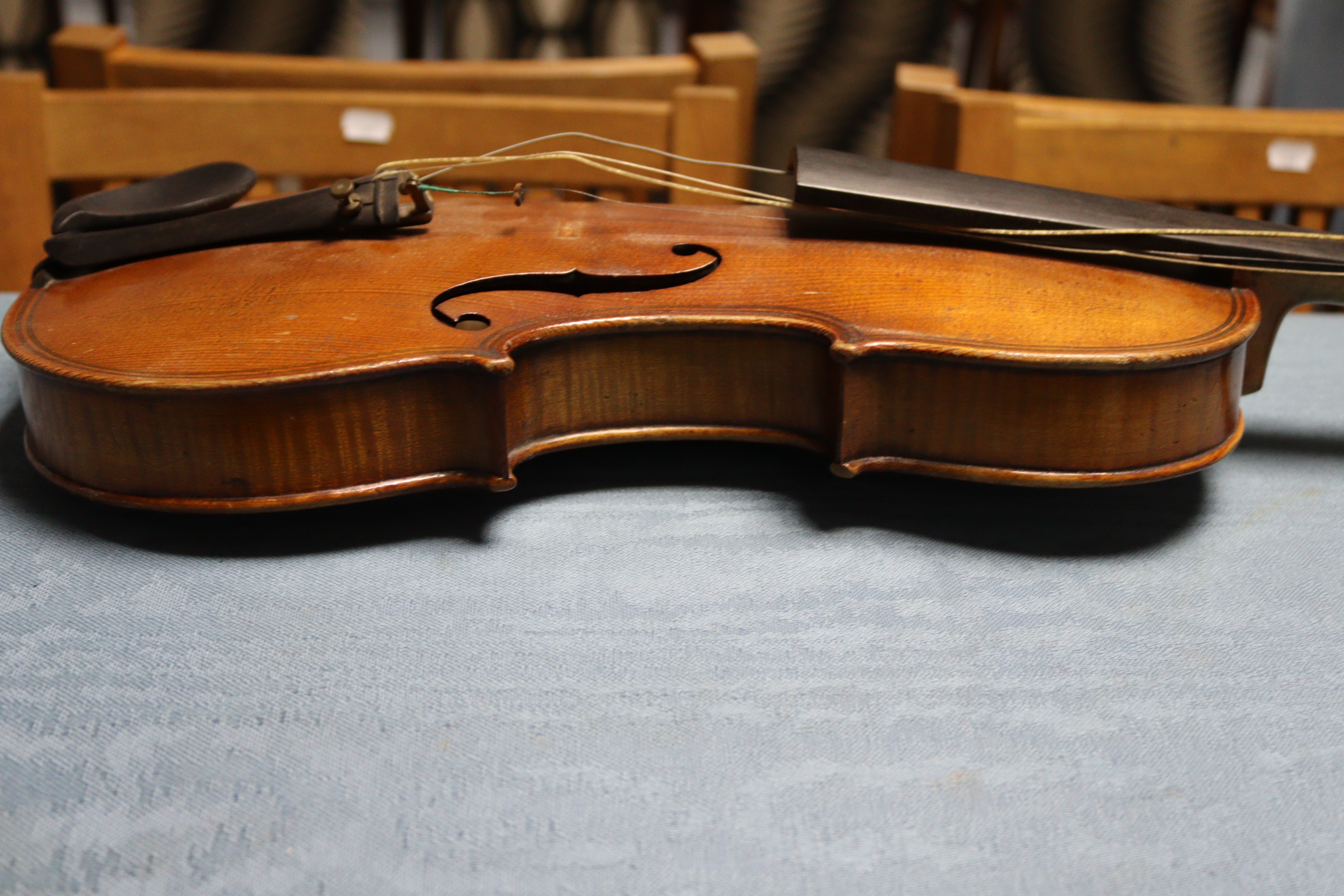 A violin & bow, (violin 23½” long - length of back 14"), with case. - Image 10 of 15