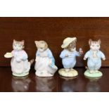 Four Royal Albert Beatrix Potter character figures “Mrs Ribby”, “Ribby and the Patty Pan”, “Tom
