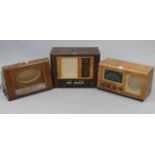 A Barker “No. 88” valve radio in walnut case; a Bush valve radio in walnut case (Type P. B. 53); &