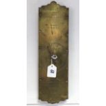 A Salter “No. 60T” brass Trade Spring Balance To Weigh 20lb by 1oz divisions, 14½” high.