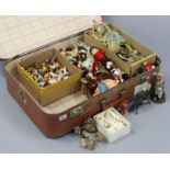 A collection of approximately forty various dolls; together with a collection of small china & glass