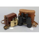 A pair of Vomega 7 x 50mm field glasses; & a pair of Dienstglas 6 x 30mm field glasses, each with