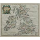 Another 17th century hand-coloured engraved map of “BRITANNIA ROMANA” by Robert Morden?, 14½” x
