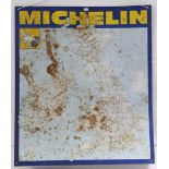 A tin rectangular sign “MICHELIN”, 32½” x 28”; & five various cameras.