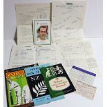 Various autographs, programmes, etc., all relating to cricket.