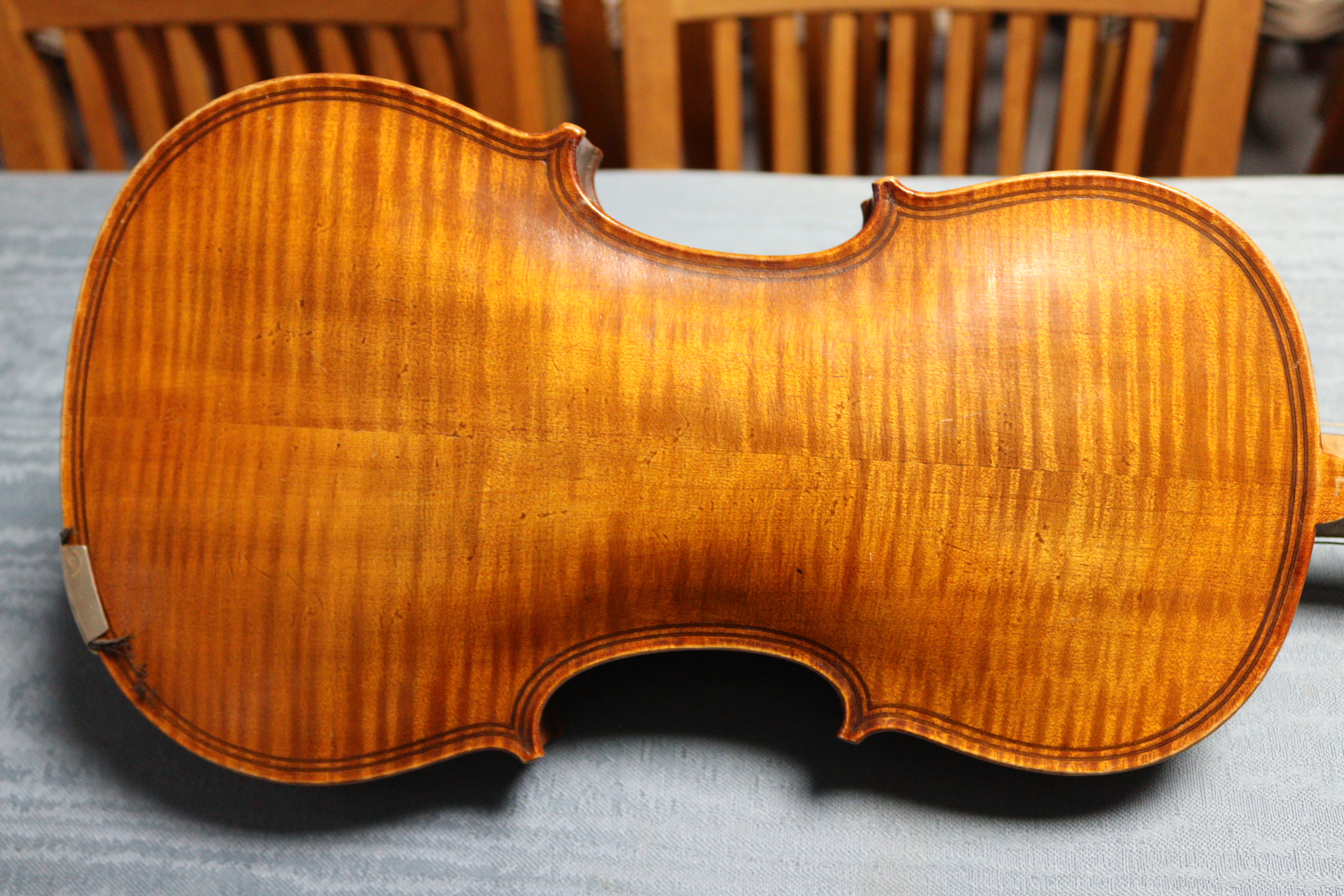 A violin & bow, (violin 23½” long - length of back 14"), with case. - Image 7 of 15