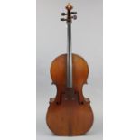 A mahogany cello (lacking strings), 49¾” tall, bears label “Made for Hart & Son, 28, Wardour St, Lo