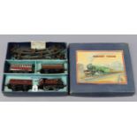 A Hornby clockwork-operated tinplate train set with LMS 0-4-0 locomotive, boxed.