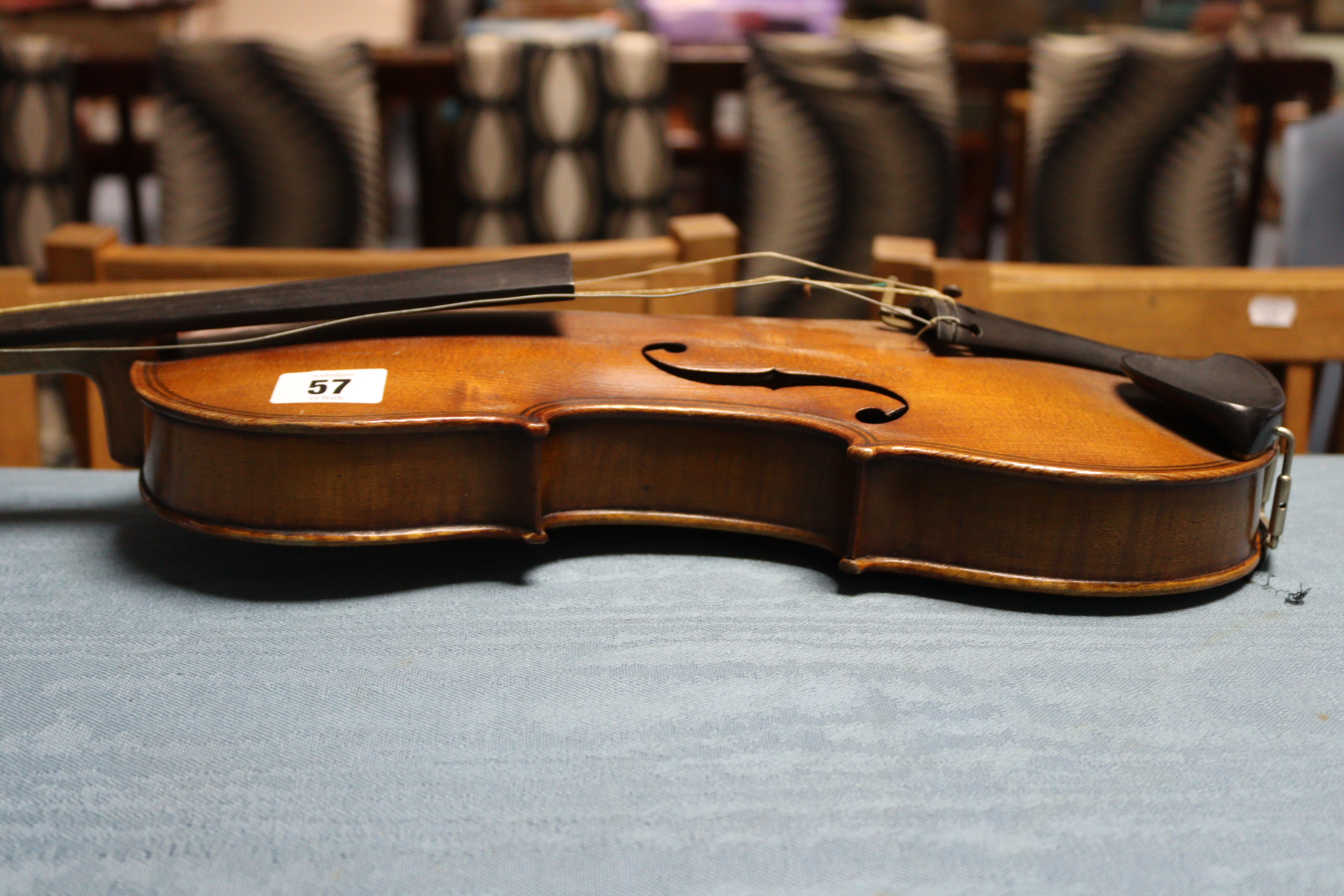 A violin & bow, (violin 23½” long - length of back 14"), with case. - Image 9 of 15