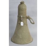 A vintage large metal megaphone, 20” high; together with a brass horn, 11½” long; various loose