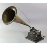 AN EARLY 20TH CENTURY THOMAS EDISON’S “GEM” CYLINDER PHONOGRAPH (SERIAL NO. 226227) WITH 9¾”