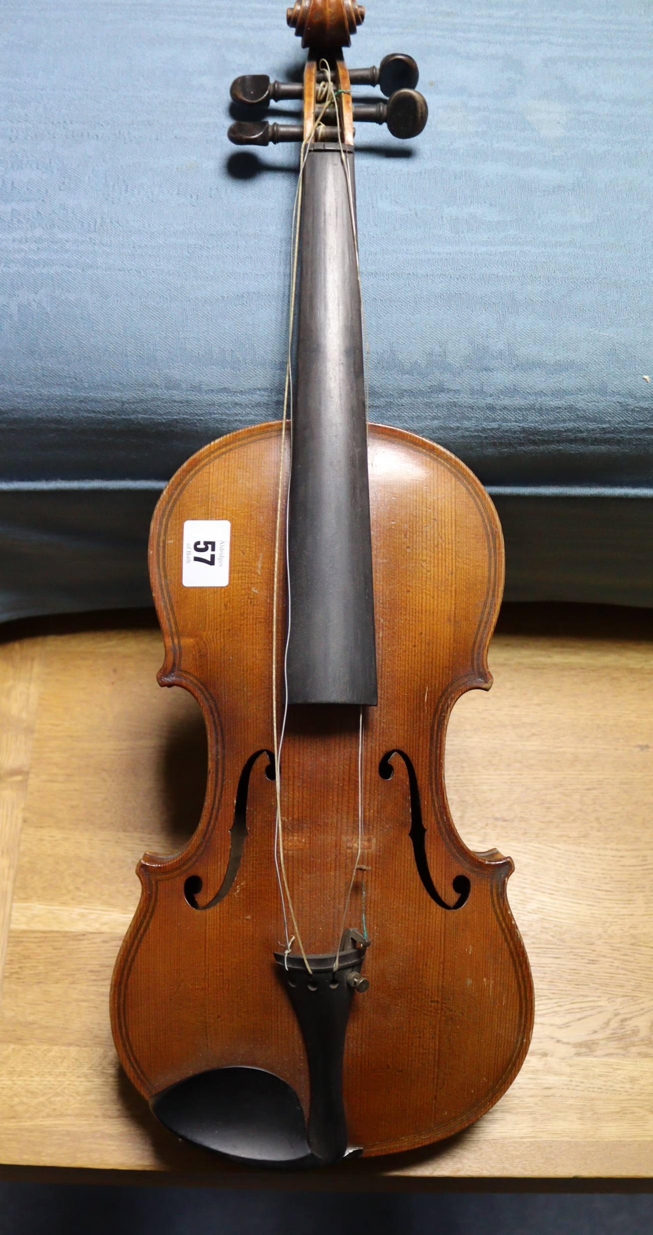 A violin & bow, (violin 23½” long - length of back 14"), with case. - Image 2 of 15