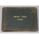 A Victorian leather-bound family photograph album titled “SWISS TOUR 1896” containing albumen