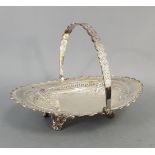An engraved silver plated oval cake basket; together with various items of plated & stainless-