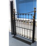 A Victorian-style black-finish tubular metal 4’ bedstead, complete with side rails.