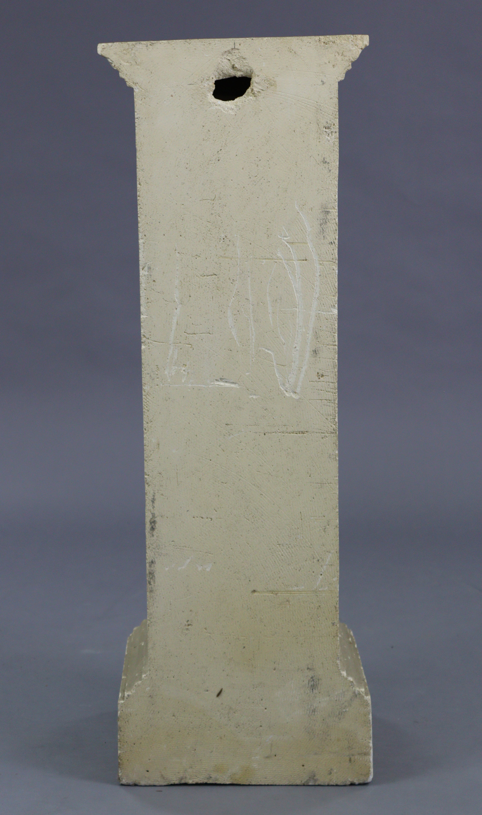 A reconstituted stone square pedestal, 11” wide x 35¼” high. - Image 2 of 2