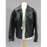 Three black leather gent’s jackets (small & XL x 2); & a Heelis of London cream leather gent’s