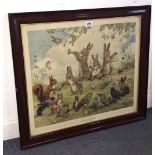 A large coloured print after Margaret Tarrant titled “Wandering Minstrels”, 19½” x 22¾” & another