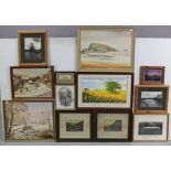 Eleven various decorative paintings & prints.