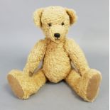 A golden plush Trinity teddy bear, 15” high; together with a ladies parasol; various records;