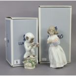 A Lladro porcelain Chinese Zodiac Collection model titled “The Monkey”; & a ditto girl figure