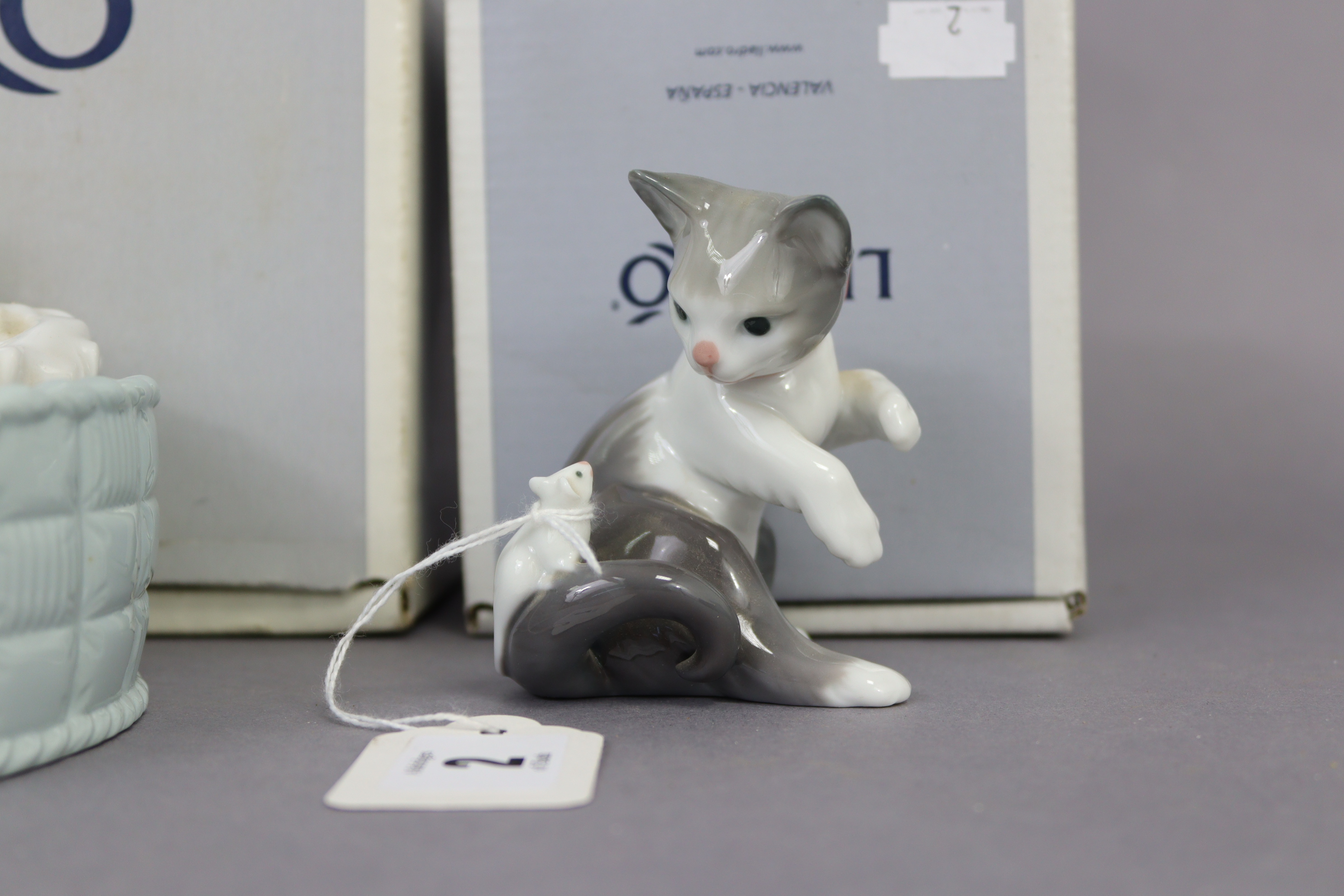 A Lladro porcelain ornament of a cat & two kittens titled: “Kitty Care”; & a ditto ornament - Image 2 of 7