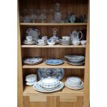 A Pountney’s of Bristol blue & white part dinner service; two part tea services; & various other