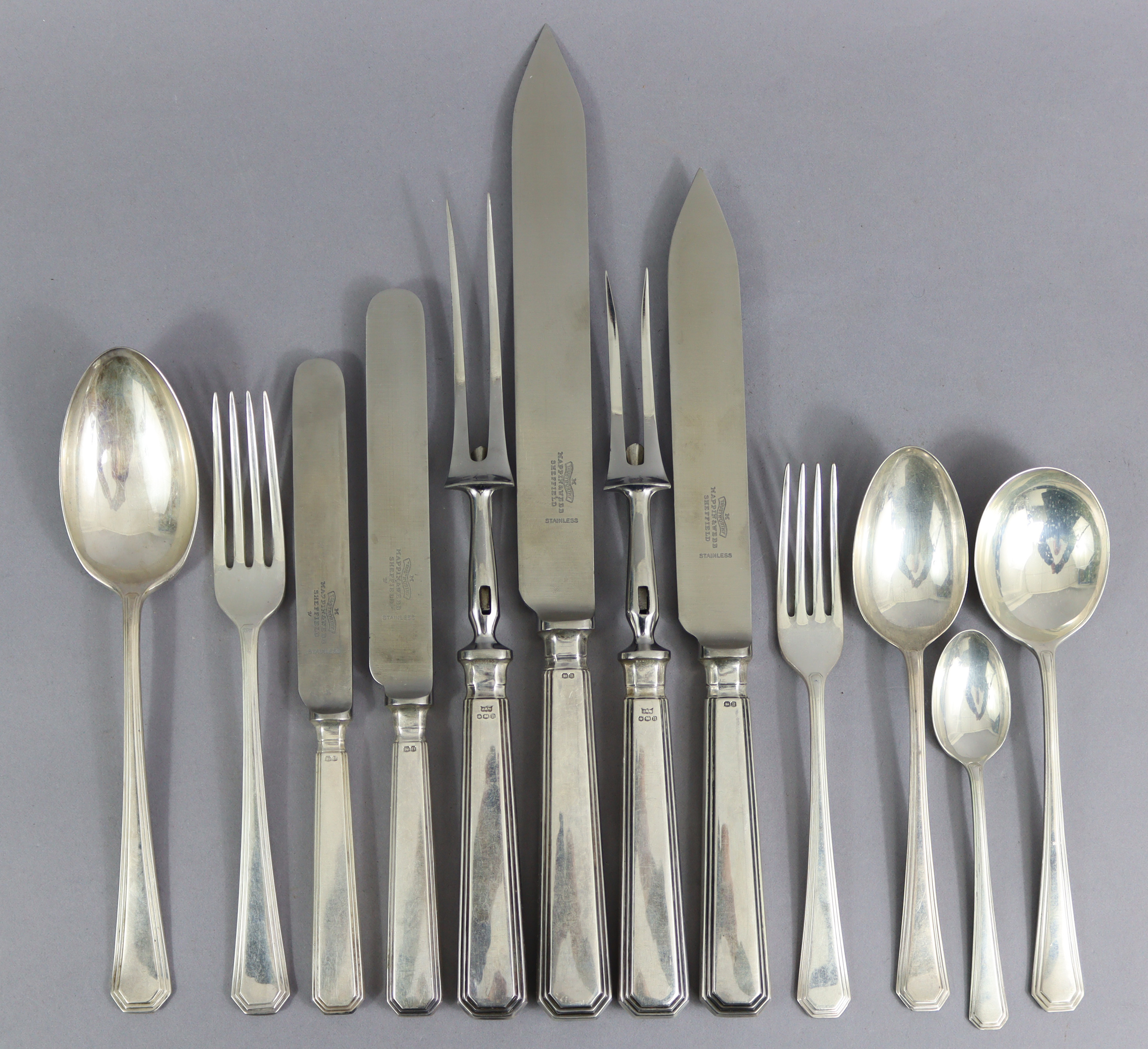 A SERVICE OF SILVER “BEVERLY” PATTERN FLATWARE, comprising: Twelve Table Forks; six Table Spoons;