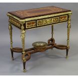 A Louis XV style rectangular gueridon with marquetry top , ormolu mounts & caryatide supports,