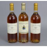 Two bottles of 1988 Rieussec Clos Labere Sauternes, 75cl; & one bottle of 1997 Chateau Bastor