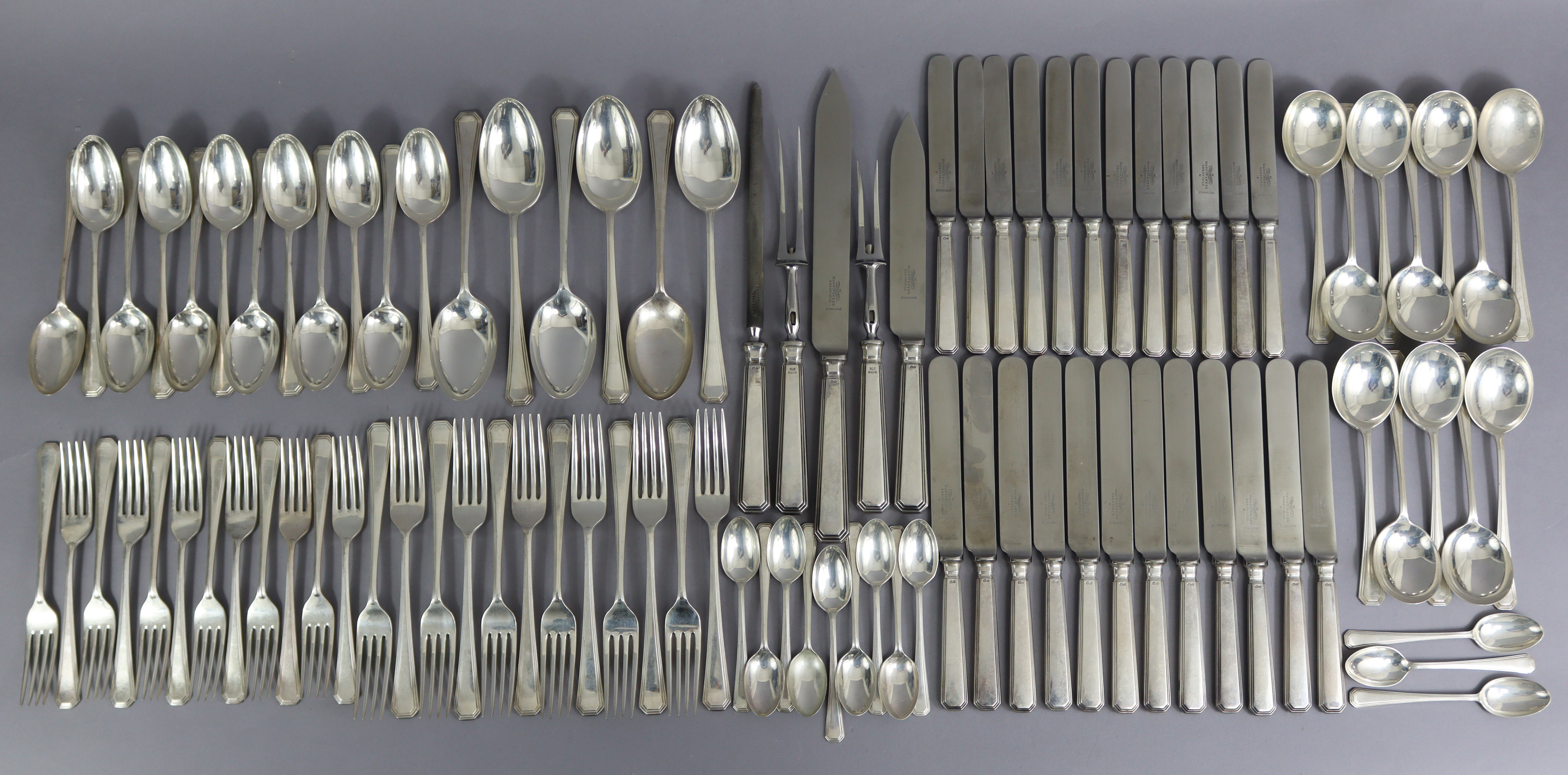 A SERVICE OF SILVER “BEVERLY” PATTERN FLATWARE, comprising: Twelve Table Forks; six Table Spoons; - Image 2 of 10