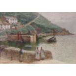 WILLIAM EDWARD CROXFORD (1852-1926) “The Harbour at Polperro”, signed lower left, Watercolour: 6¼” x