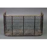 A 19th century wire mesh & brass-rail small fire guard; 23.5" wide.