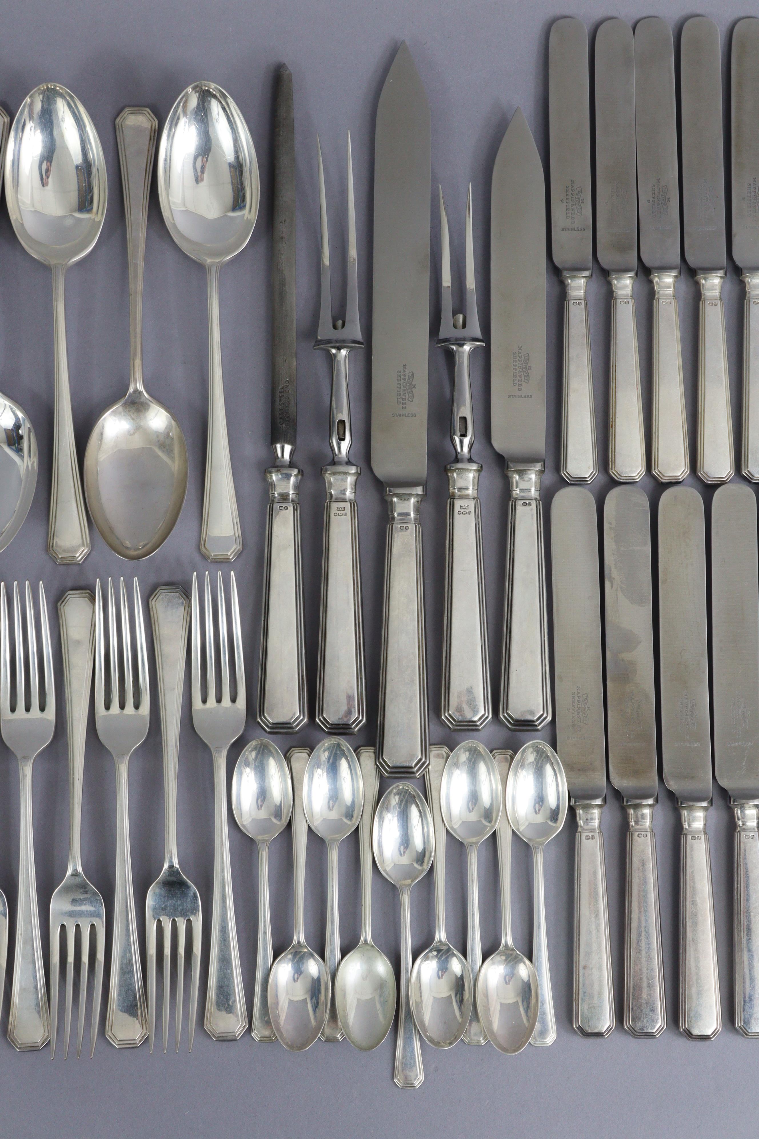 A SERVICE OF SILVER “BEVERLY” PATTERN FLATWARE, comprising: Twelve Table Forks; six Table Spoons; - Image 3 of 10