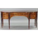 A GEORGE III FIGURED MAHOGANY SIDEBOARD IN THE MANNER OF GILLOWS, with rosewood crossbanding &