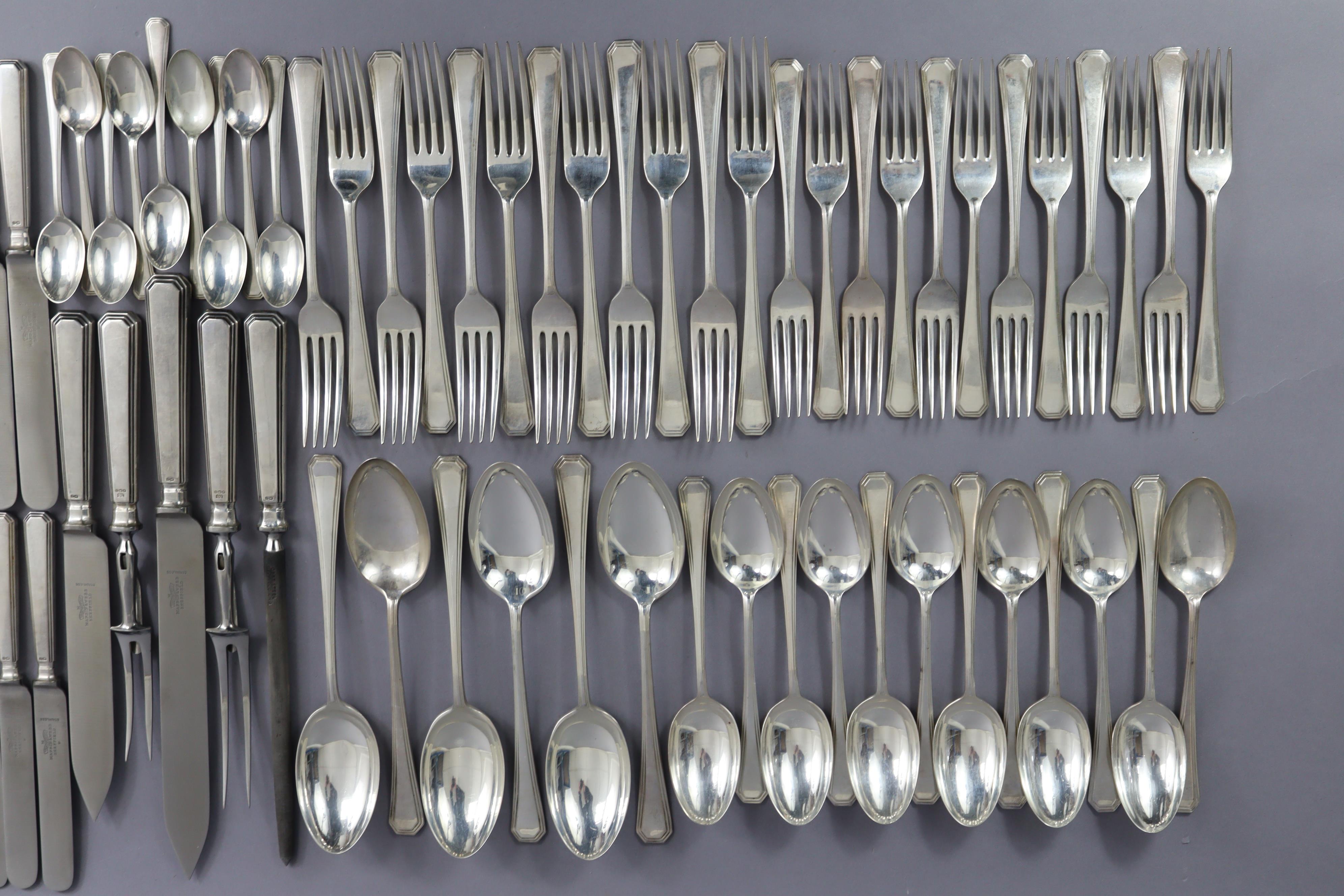 A SERVICE OF SILVER “BEVERLY” PATTERN FLATWARE, comprising: Twelve Table Forks; six Table Spoons; - Image 4 of 10