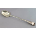 A George III silver Old English Bead pattern large basting spoon, 14” long; London 1776, by George